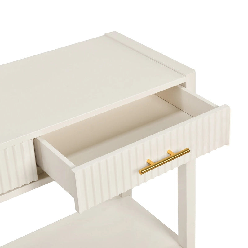 High-Quality Entryway Console Table with Vertical Stripe Drawers, Long Legs