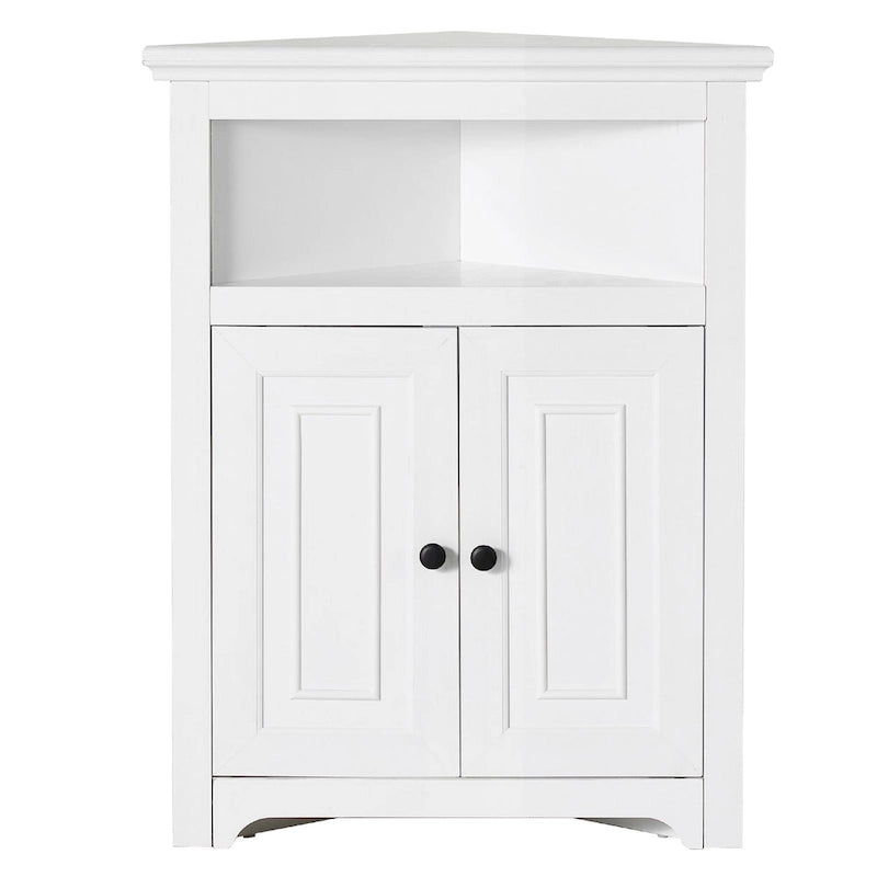 Hoekkast 32 met 2 deuren en verstelbare planken voor opbergruimte in huis - 25.4 x 12.8 x 33.3 in