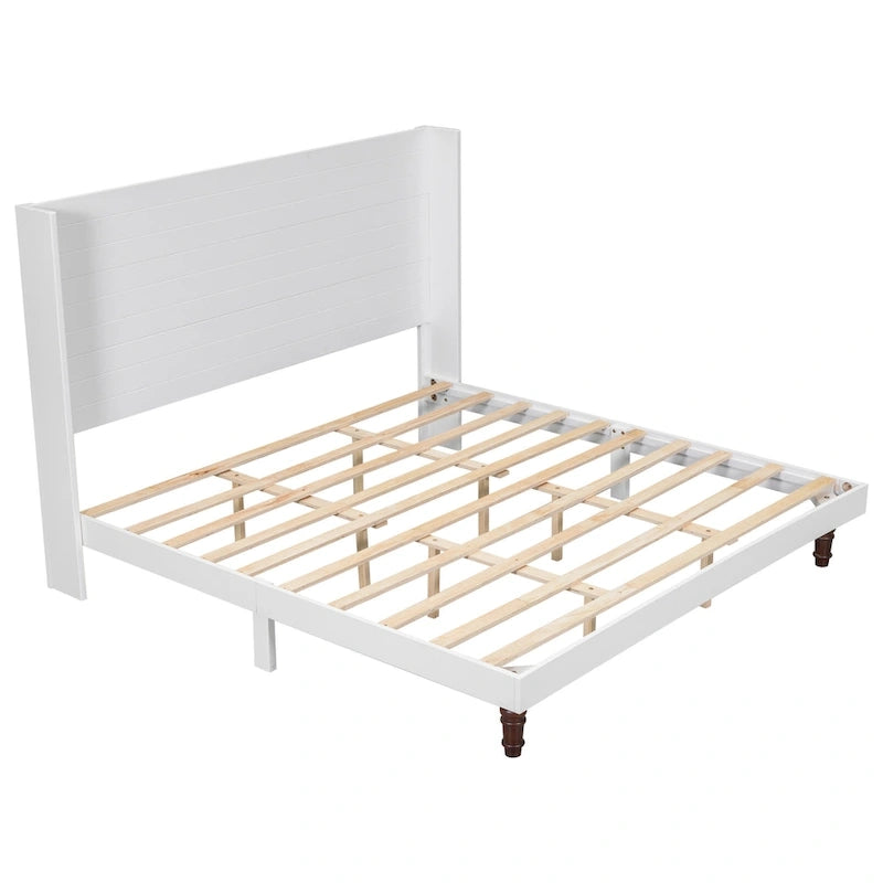 King Size Platform Bed Elegant High Headboard Bed Comfortable High Back Design