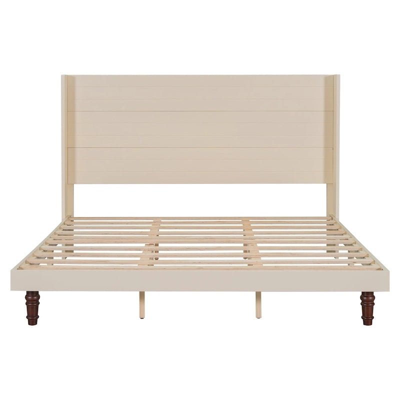 King Size Platform Bed Elegant High Headboard Bed Comfortable High Back Design
