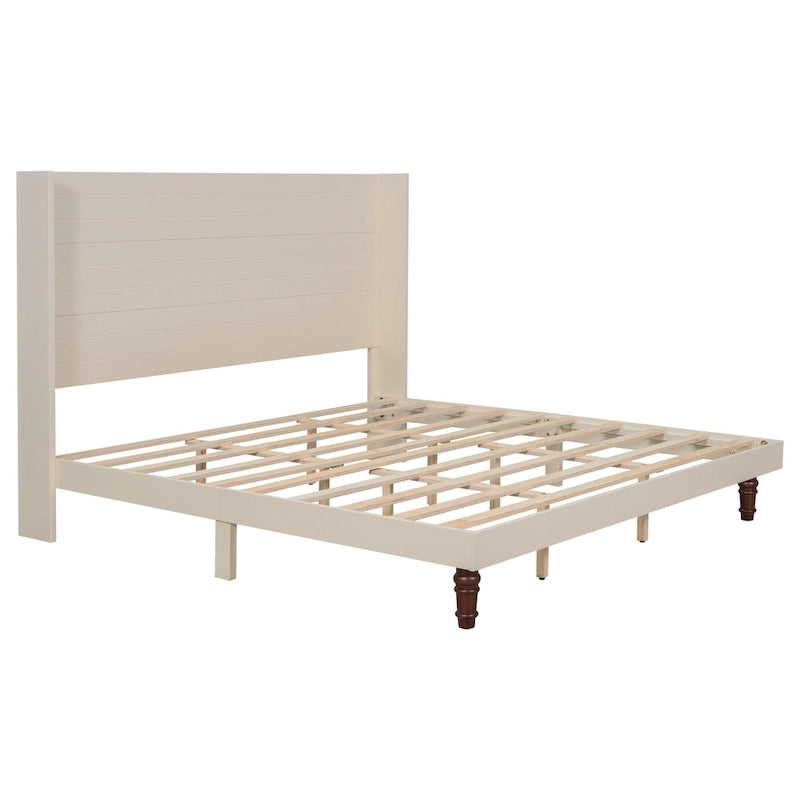 King Size Platform Bed Elegant High Headboard Bed Comfortable High Back Design