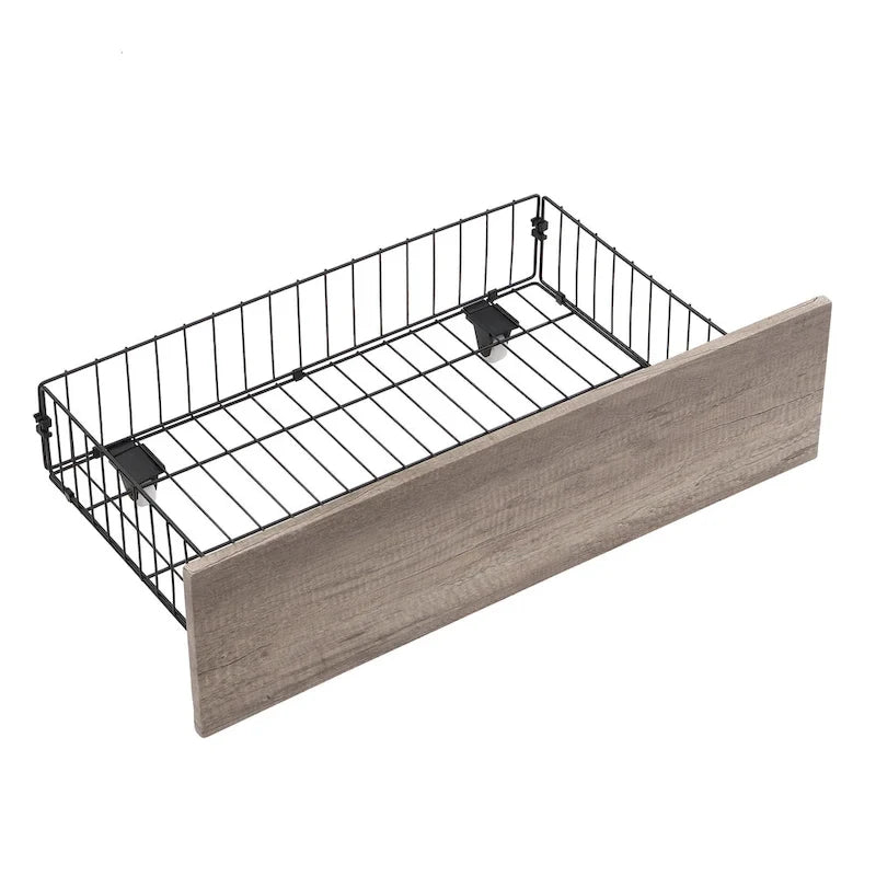 Metal Platform Bed with Drawers and Storage Headboard