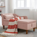 Pink 58.26" Velvet Button Tufted Chaise Lounge Chair with Storage
