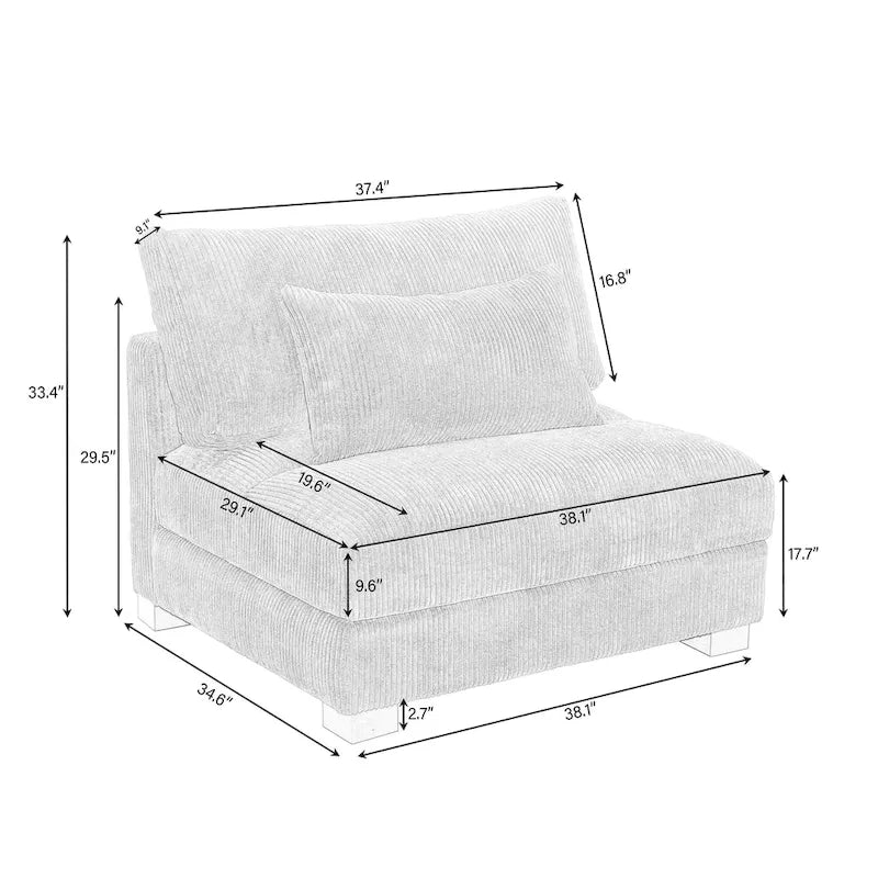 Modern Upholstered Armless Chair Accent Chair