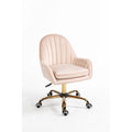 Cute Chair Office Chair with Side Arms and Gold Metal Base Adjustable Height