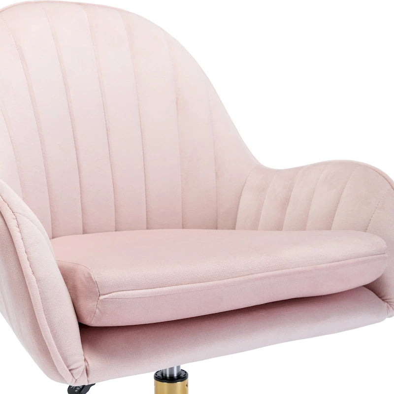 Cute Chair Office Chair with Side Arms and Gold Metal Base Adjustable Height