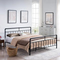 Industrial Iron Pipe King-Size Platform Bed Frame in Black and Hammered Copper