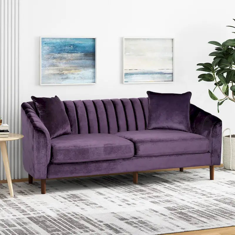 Ansonia Contemporary Velvet 3-seat Sofa by Christopher Knight Home