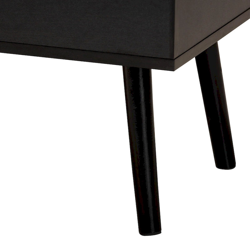Modern Two-Tone Black and Espresso Brown Coffee Table with Lift-Top Storage