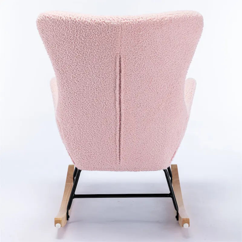 Velvet Fabric Padded Seat Rocking Chair