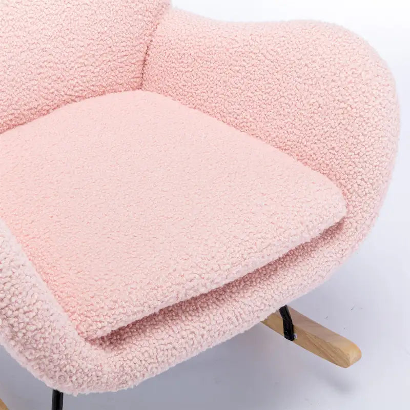 Velvet Fabric Padded Seat Rocking Chair
