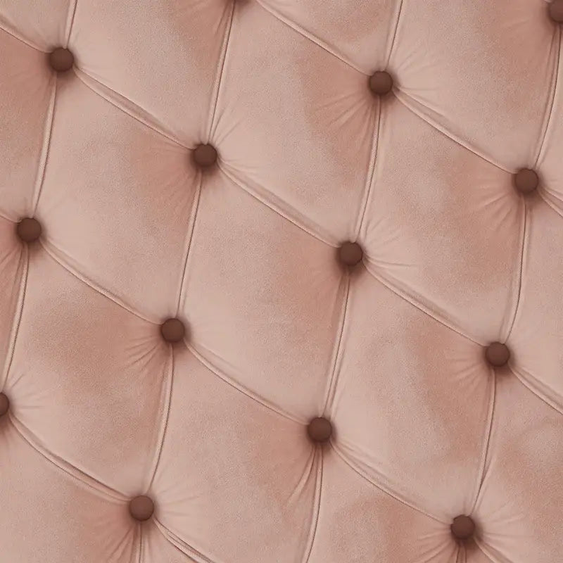 Gold Finish Velvet Round Tufted Ottoman Footrest