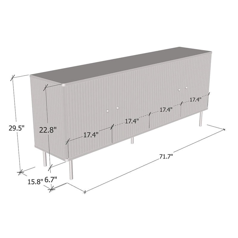 Modern 4-Door 72-Inch Wood Sideboard Buffet Cabinet