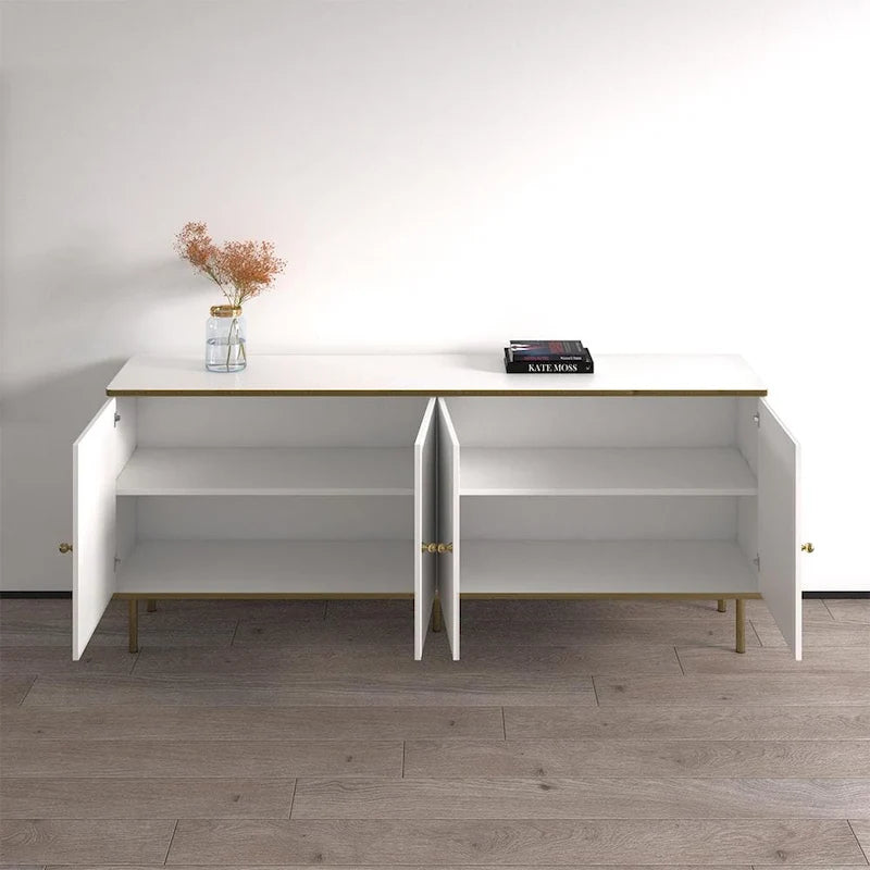 Modern 4-Door 72-Inch Wood Sideboard Buffet Cabinet