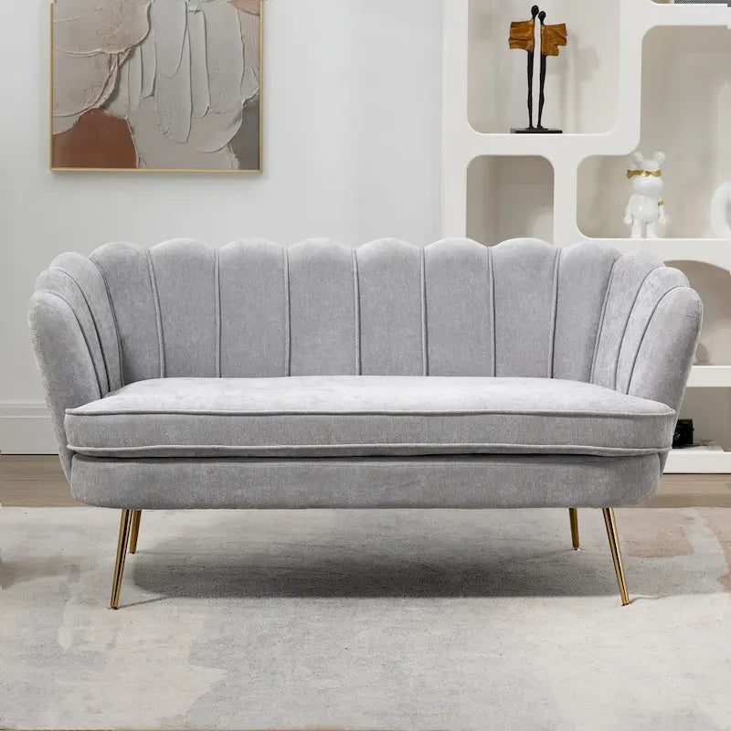 59W Mid-century Modern Tufted Loveseat Upholstered Sofa