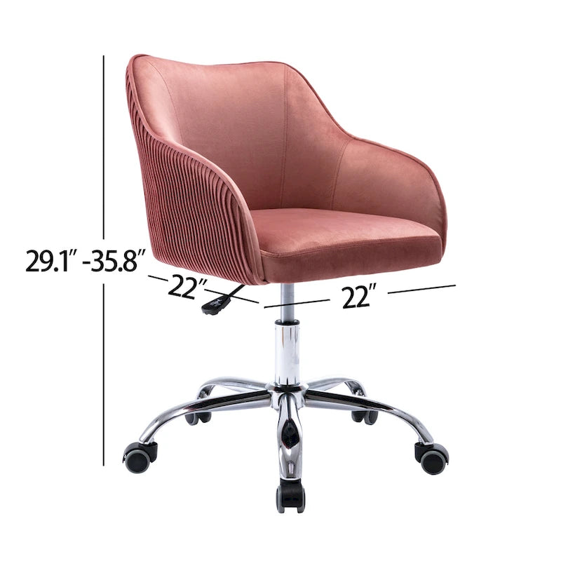 Velvet Upholstered Adjustable Ergonomic Office Chair