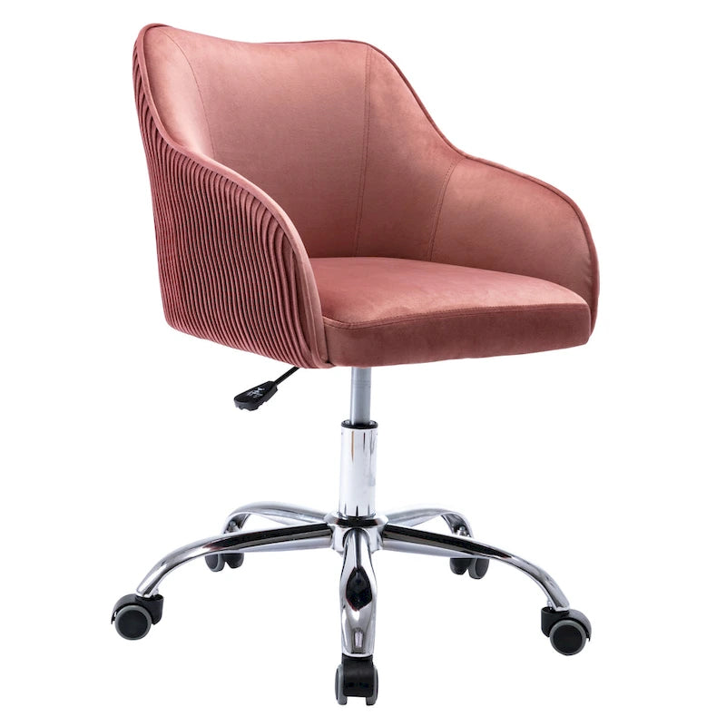 Velvet Upholstered Adjustable Ergonomic Office Chair