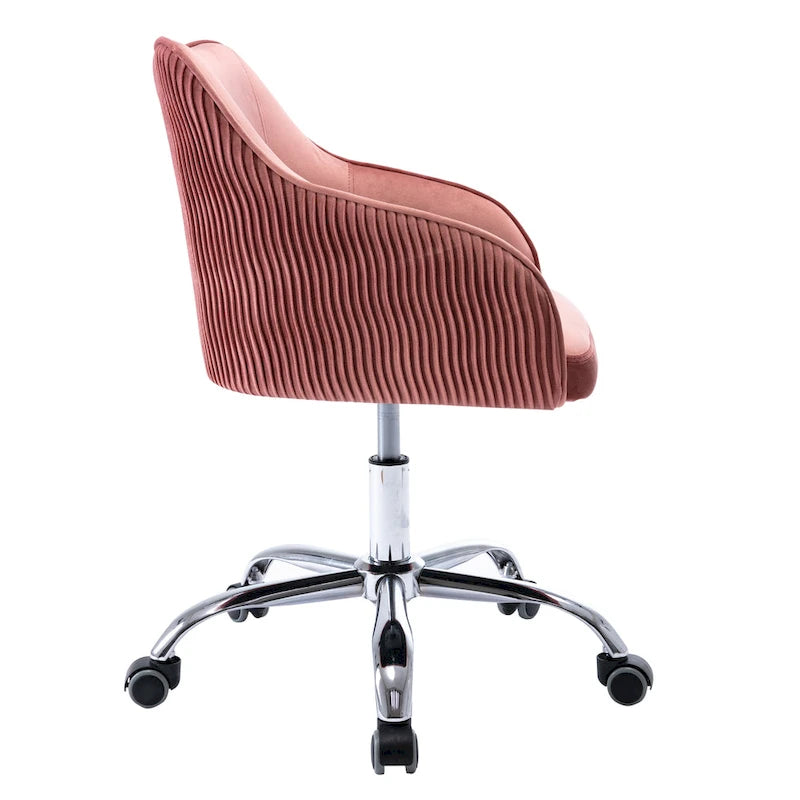 Velvet Upholstered Adjustable Ergonomic Office Chair