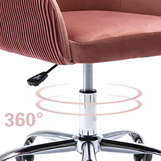 Velvet Upholstered Adjustable Ergonomic Office Chair