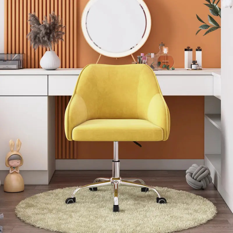 Velvet Upholstered Adjustable Ergonomic Office Chair