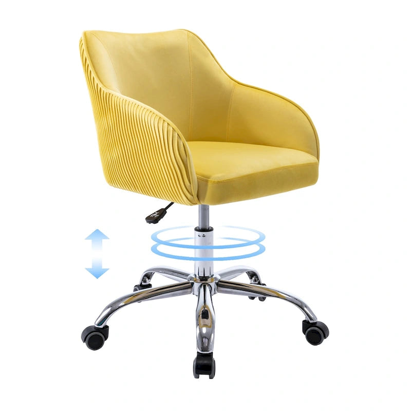 Velvet Upholstered Adjustable Ergonomic Office Chair
