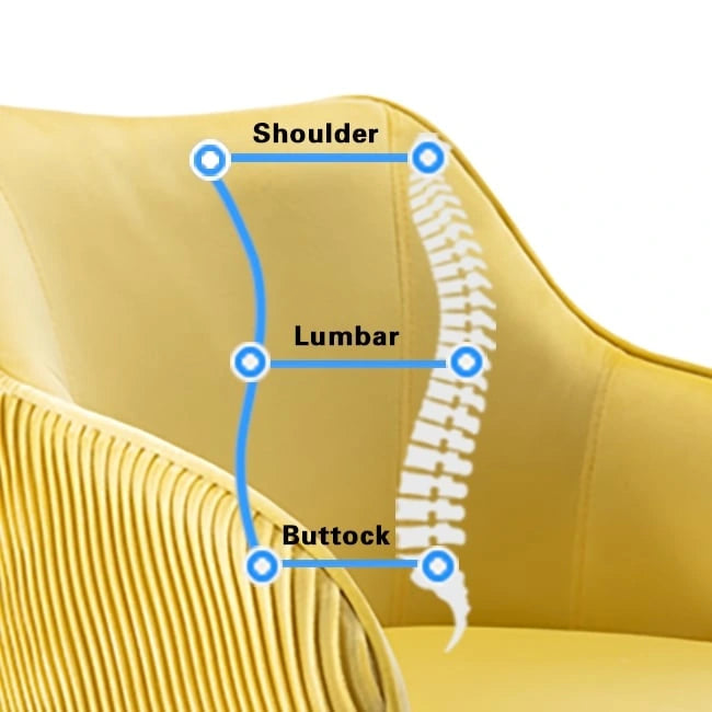 Velvet Upholstered Adjustable Ergonomic Office Chair