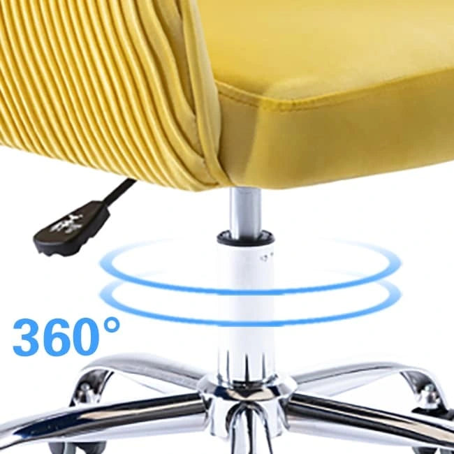 Velvet Upholstered Adjustable Ergonomic Office Chair
