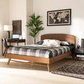 Keagan Mid-Century Modern Transitional Walnut Finished Platform Bed