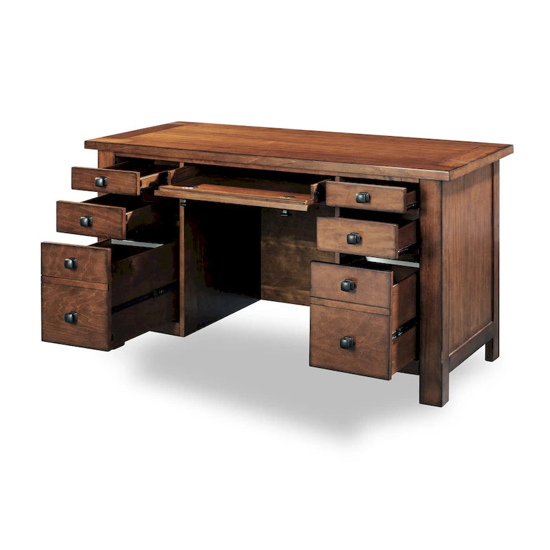 Aged Maple 54" Executive Pedestal Desk