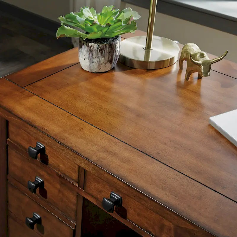 Aged Maple 54" Executive Pedestal Desk