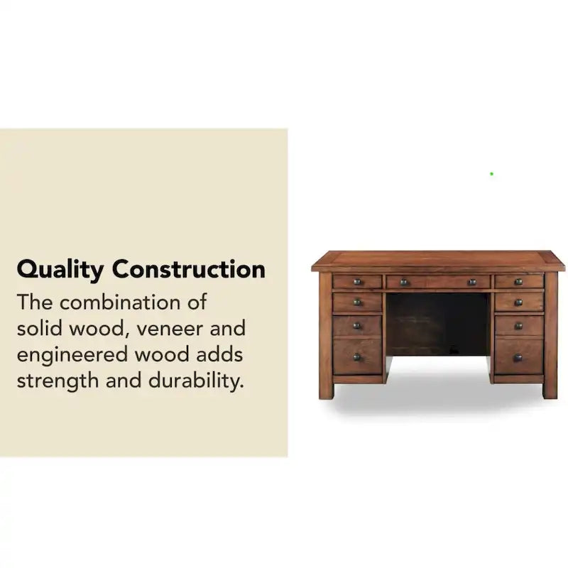 Aged Maple 54" Executive Pedestal Desk