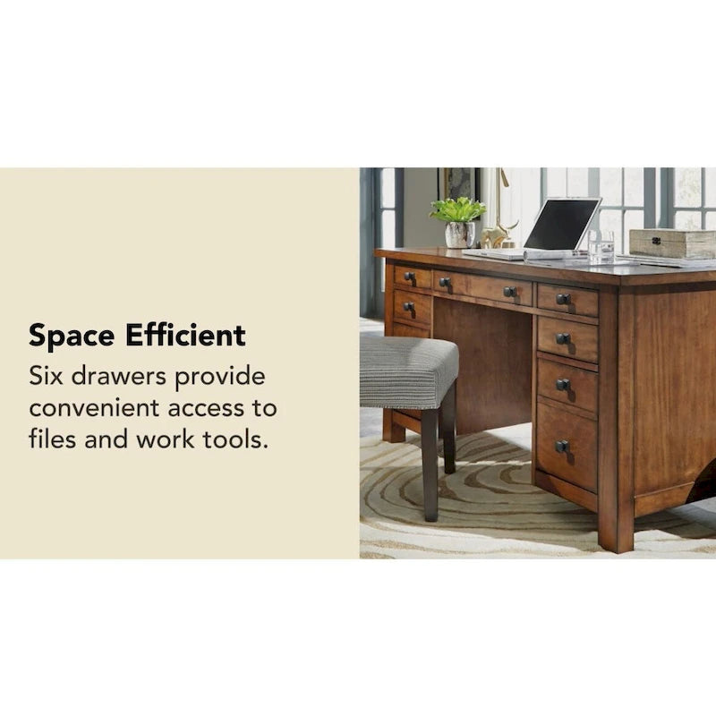 Aged Maple 54" Executive Pedestal Desk