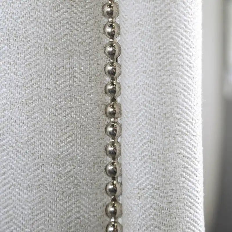 Contemporary Off-White Chenille Nailhead Upholstered Sofa