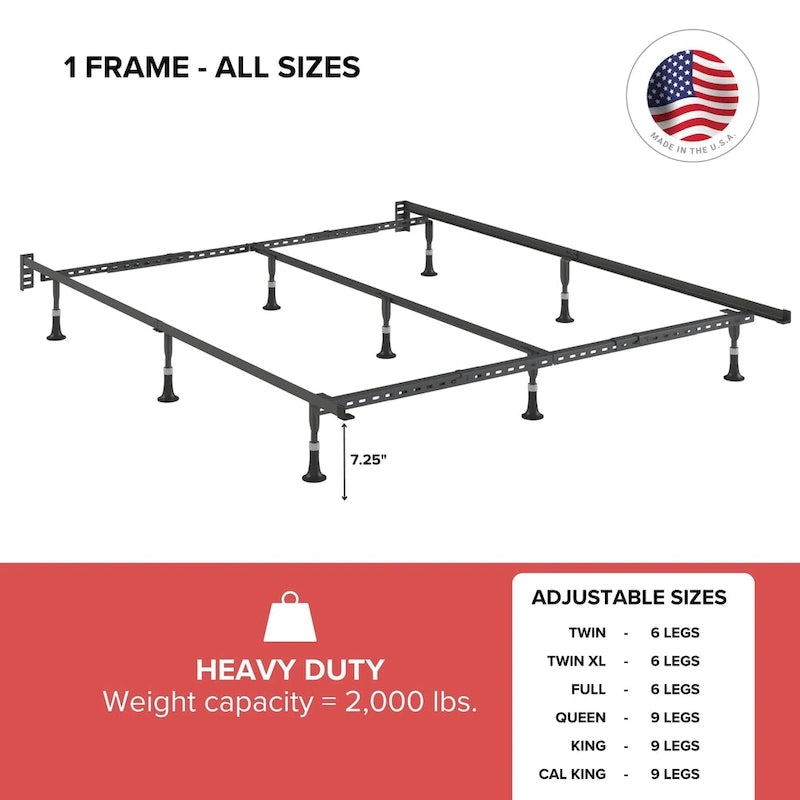 Premium Adjustable Bed Frame with Glides
