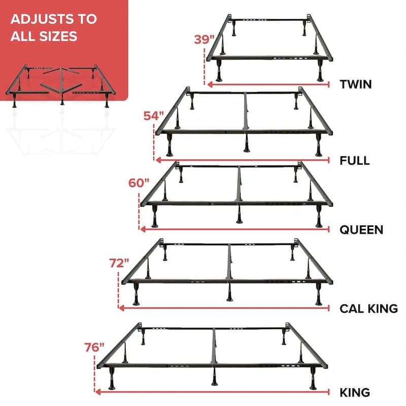 Premium Adjustable Bed Frame with Glides