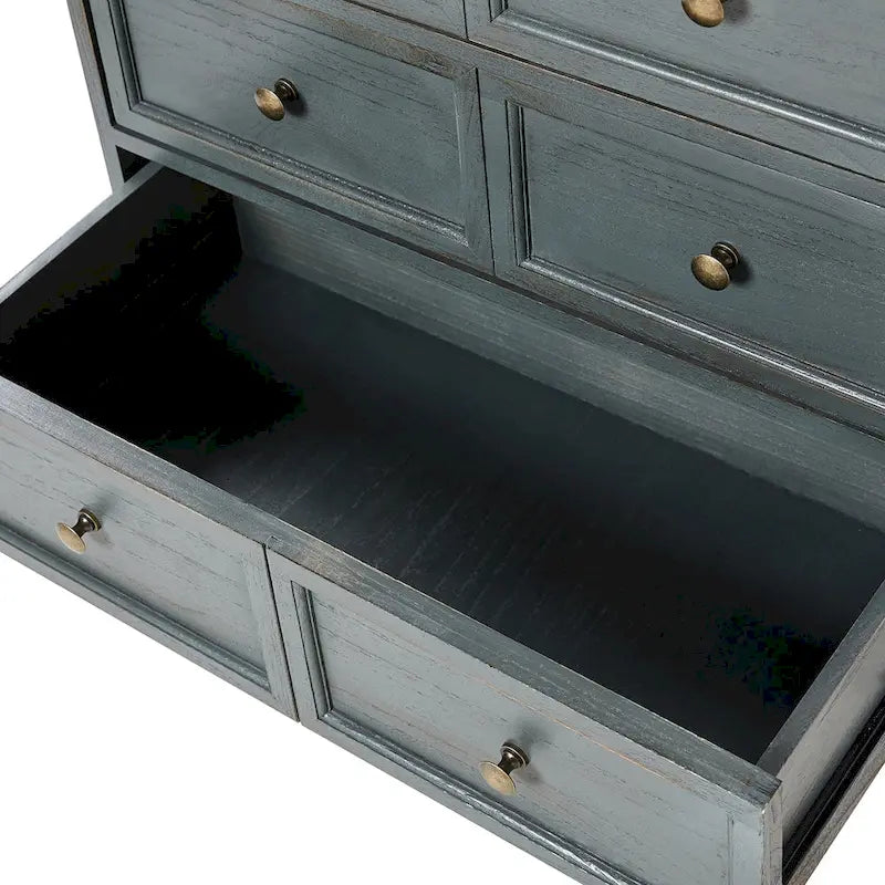 Farmhouse 30" Tall Distressed 3-Drawer Nightstand with Solid Wood Legs