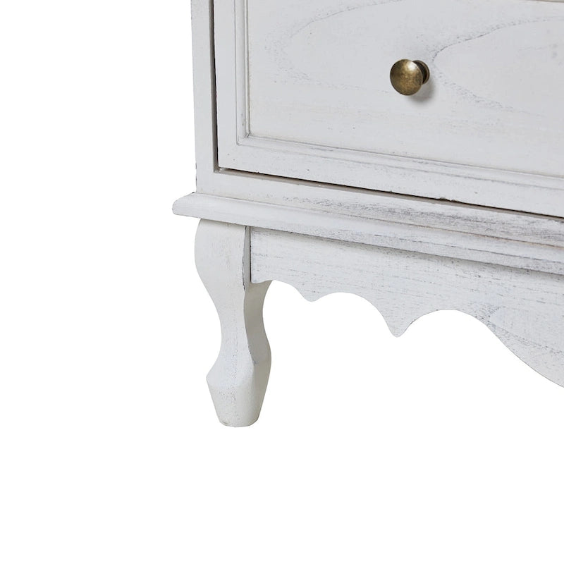 Farmhouse 30" Tall Distressed 3-Drawer Nightstand with Solid Wood Legs