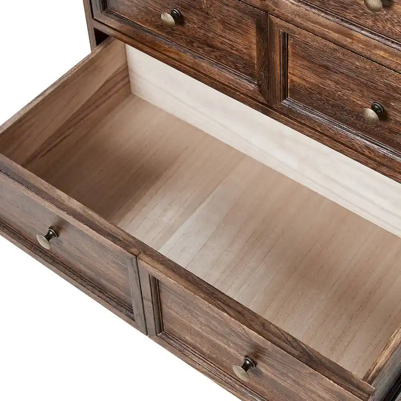 Farmhouse 30" Tall Distressed 3-Drawer Nightstand with Solid Wood Legs