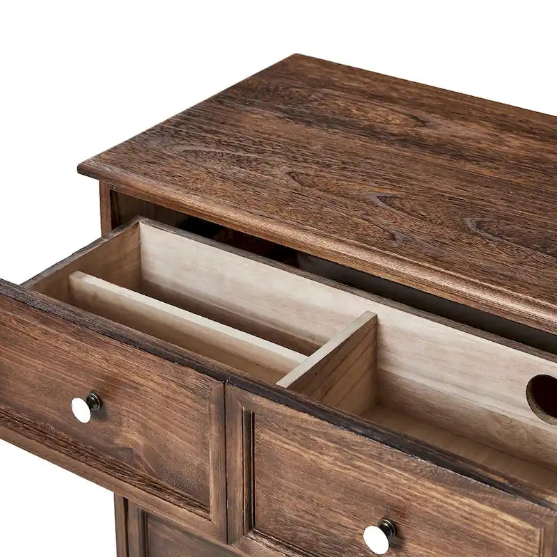 Farmhouse 30" Tall Distressed 3-Drawer Nightstand with Solid Wood Legs