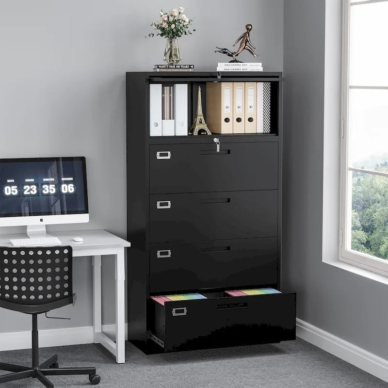 Steel Lateral File Cabinet with Lock