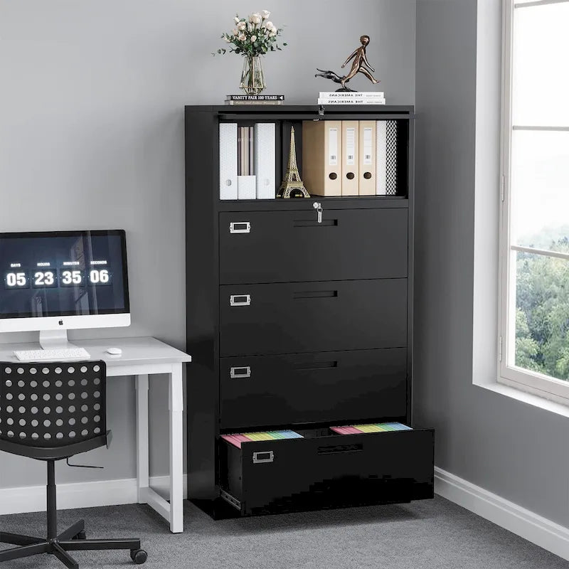 Steel Lateral File Cabinet with Lock
