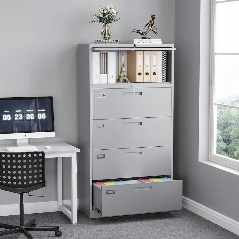Steel Lateral File Cabinet with Lock