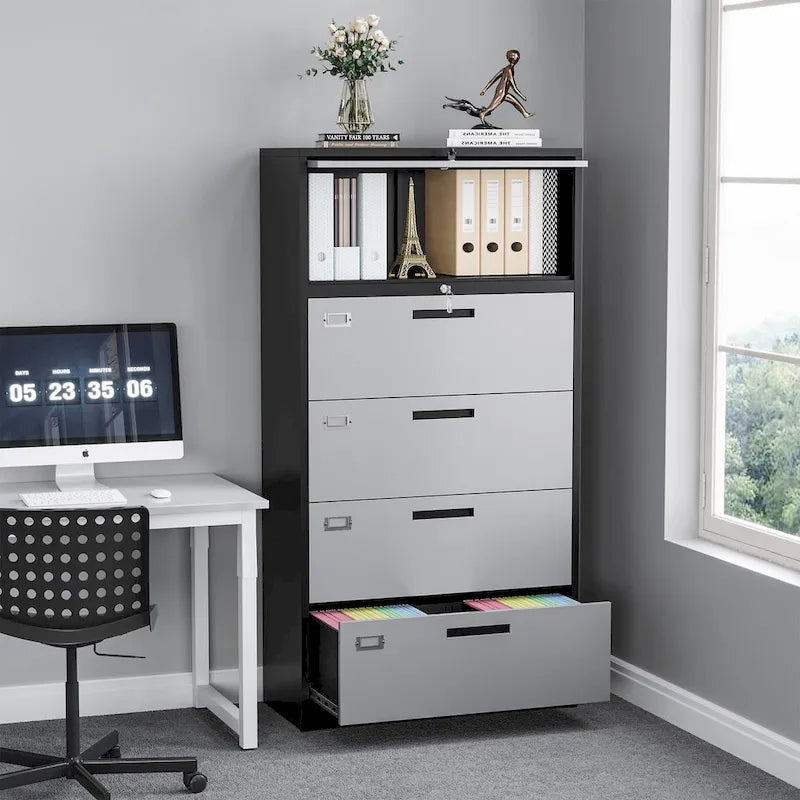 Steel Lateral File Cabinet with Lock
