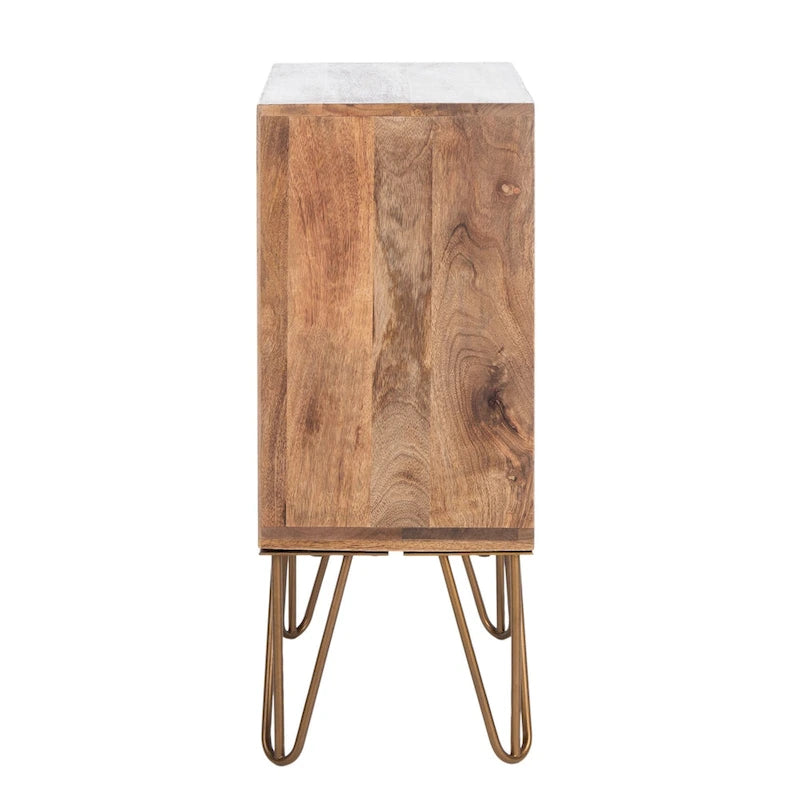 1-Drawer Textured Nightstand with Open Shelf