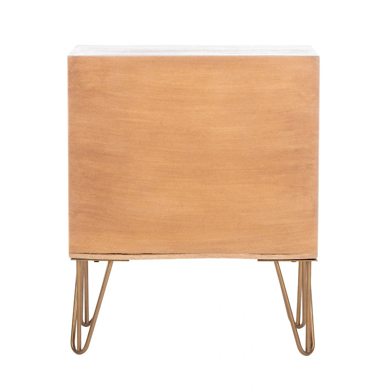 1-Drawer Textured Nightstand with Open Shelf