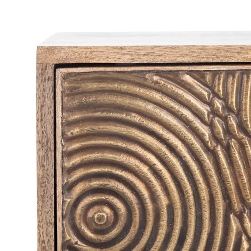 1-Drawer Textured Nightstand with Open Shelf