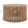 Round Coffee Table with Storage Shelf - 28 L x 28 D x 16 H