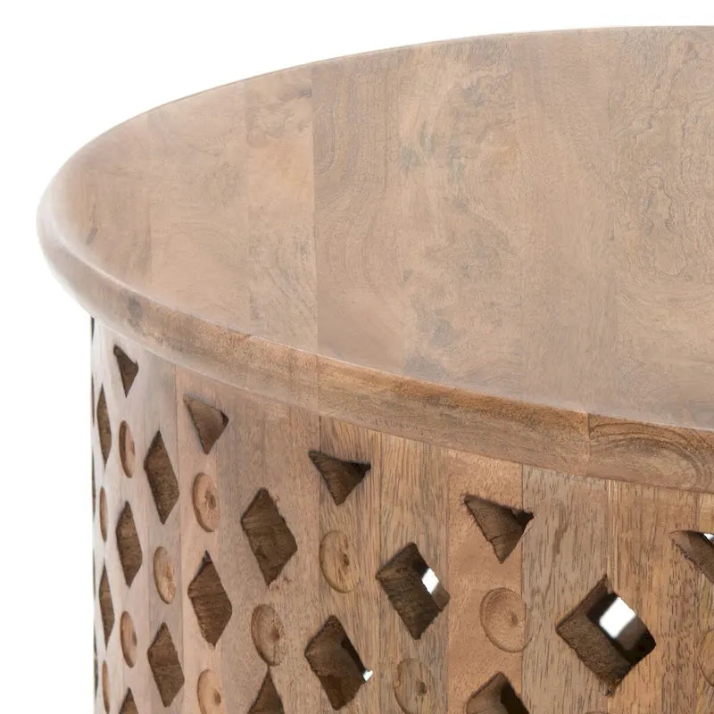 Round Coffee Table with Storage Shelf - 28 L x 28 D x 16 H