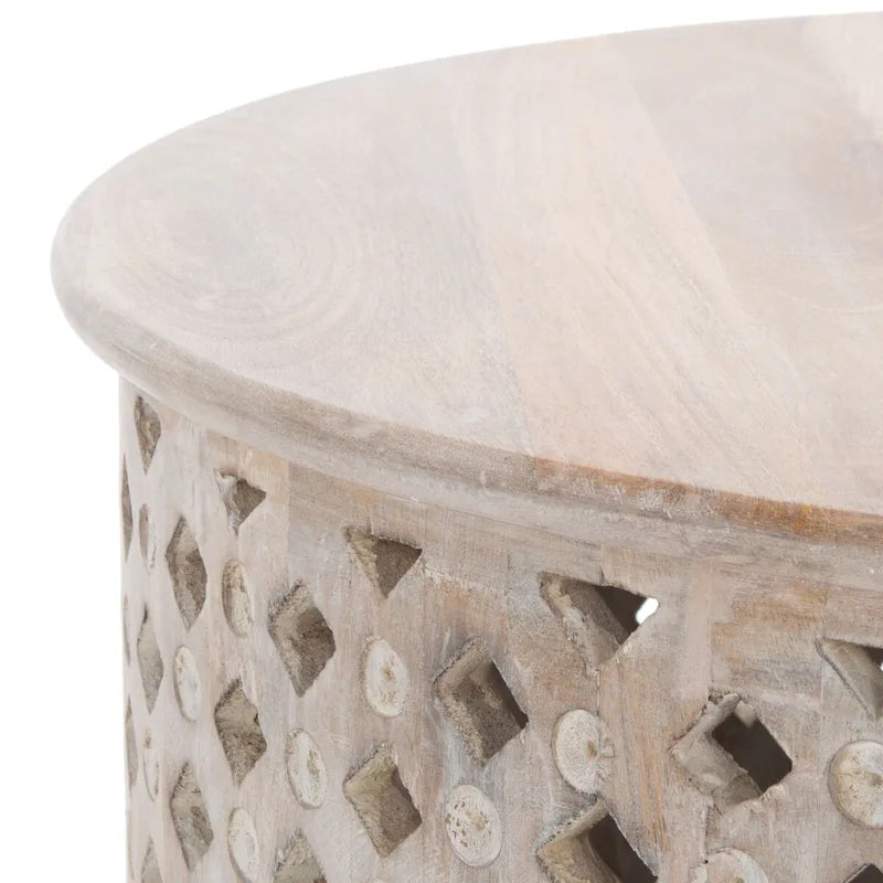 Round Coffee Table with Storage Shelf - 28 L x 28 D x 16 H