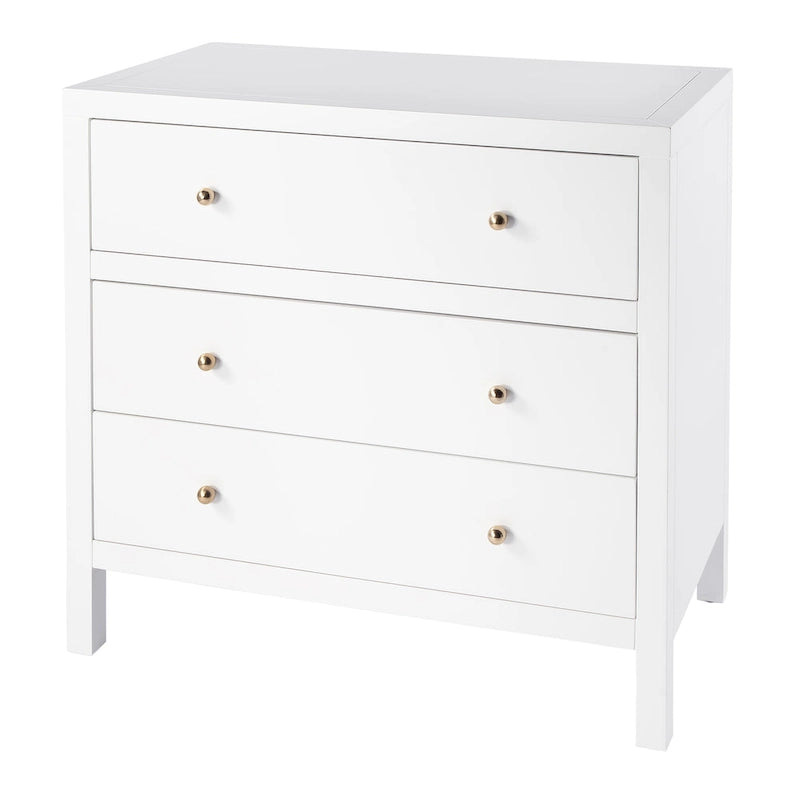 3-Drawer Wood Dresser with Metal Handles